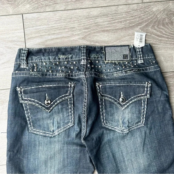 NWT Rock  And Roll Cowgirl Studded Low Rise Bootcut Jeans - Picture 11 of 13